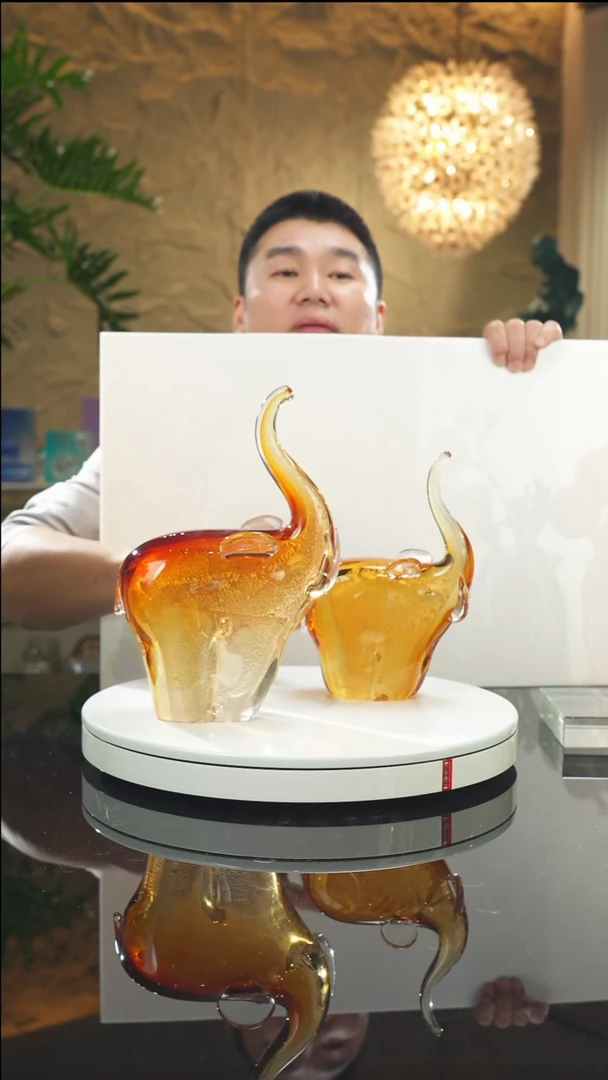 【闪购商品】瓷片福利大象摆件一对