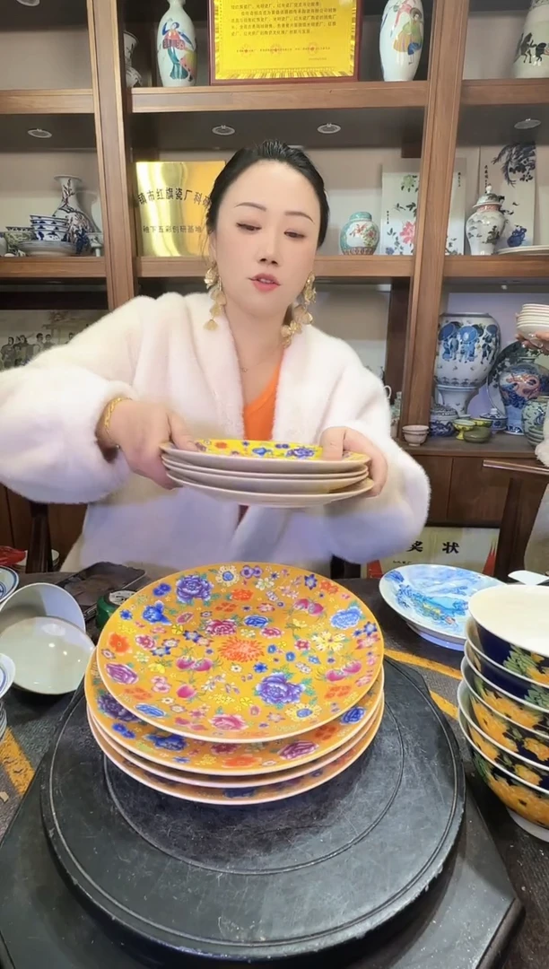 【闪购商品】其他D117景德镇制陶瓷8个平盘