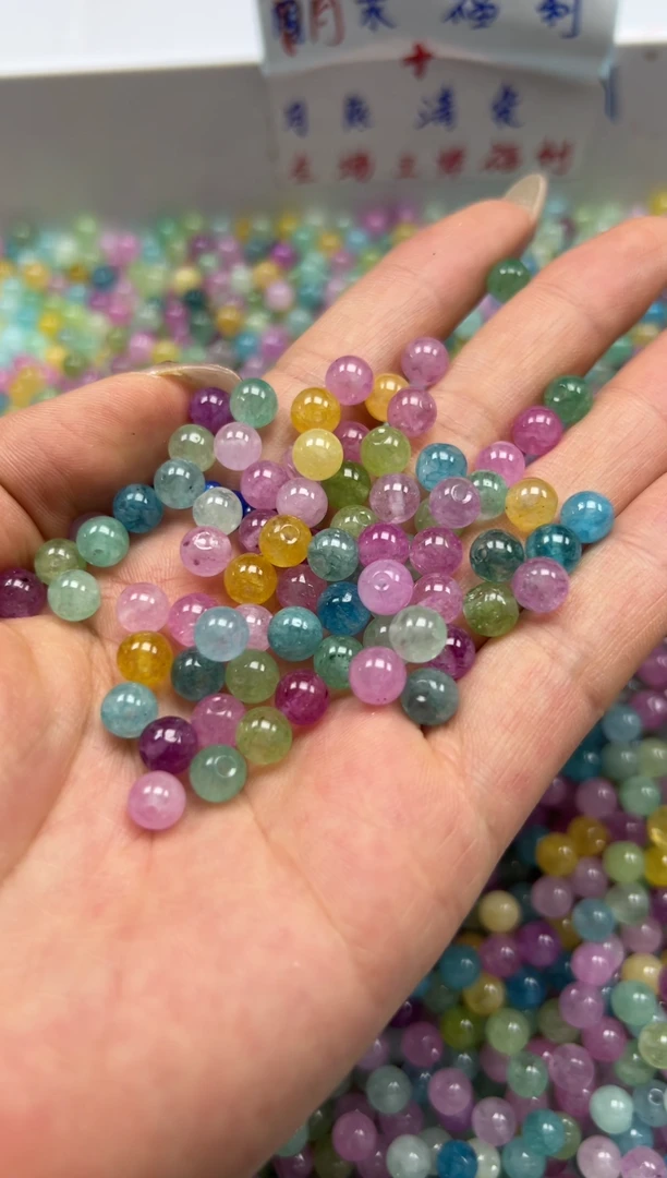 未镶嵌颈饰碧玺w2501彩虹碧玺6mm*50颗