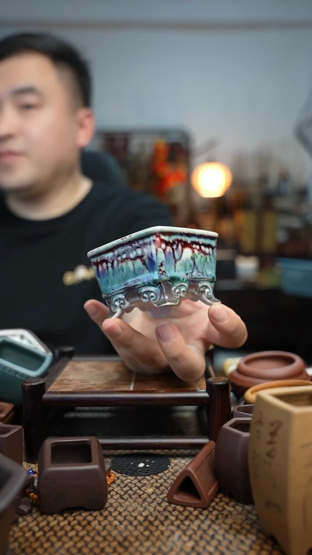 紫砂花盆長木軒精品紫砂7.7*5.5内口6.2*4