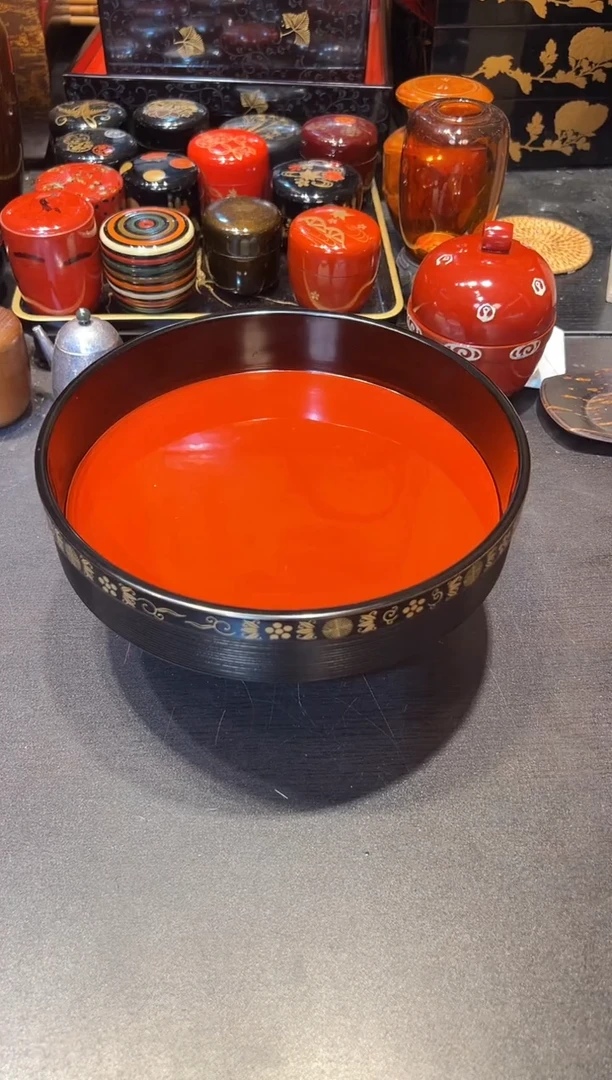 高足果子盘 大漆漆器大漆漆器大漆漆器