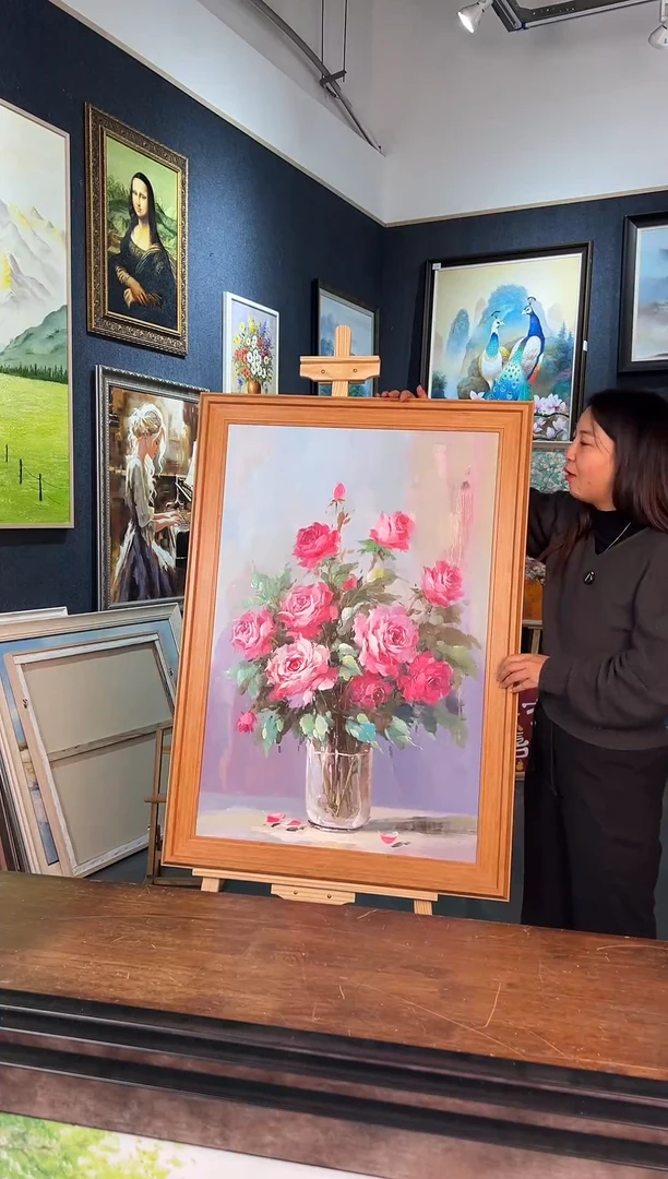 【闪购商品】油画35号 70*90 月季-手绘油画