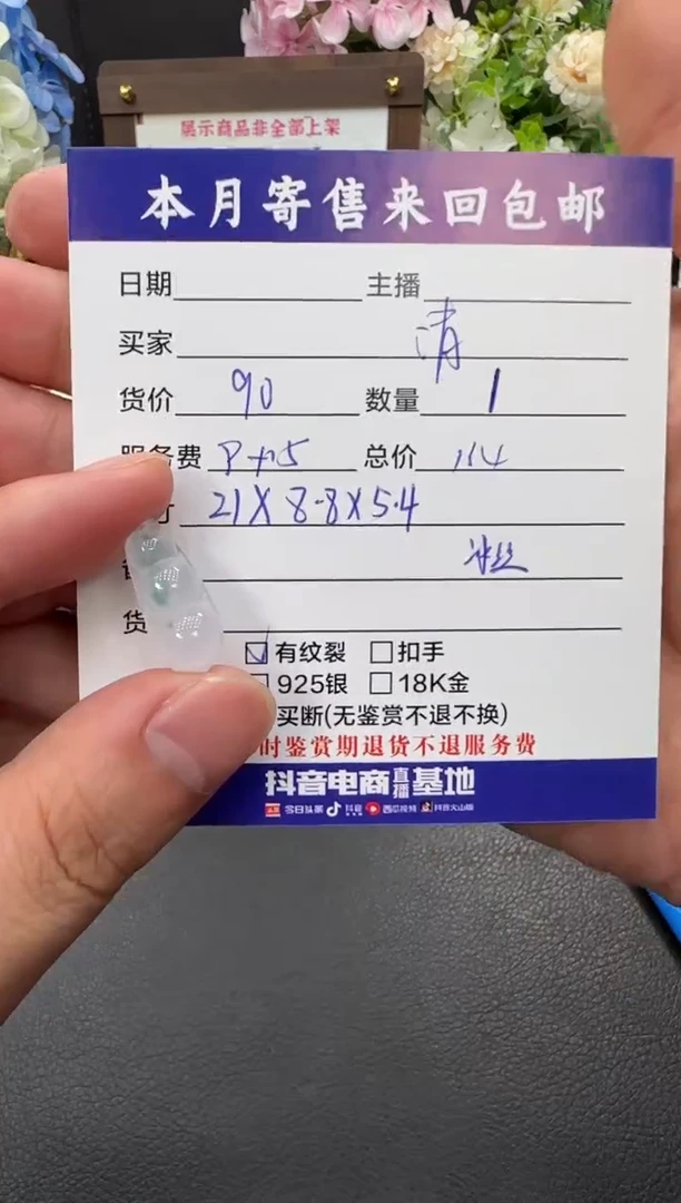 颈饰未镶嵌翡翠清***光挂件