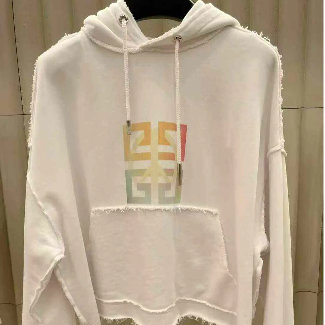 【香港直邮】GIVENCHY纪梵希彩色渐变Logo印花连帽长袖卫衣 BWJ03