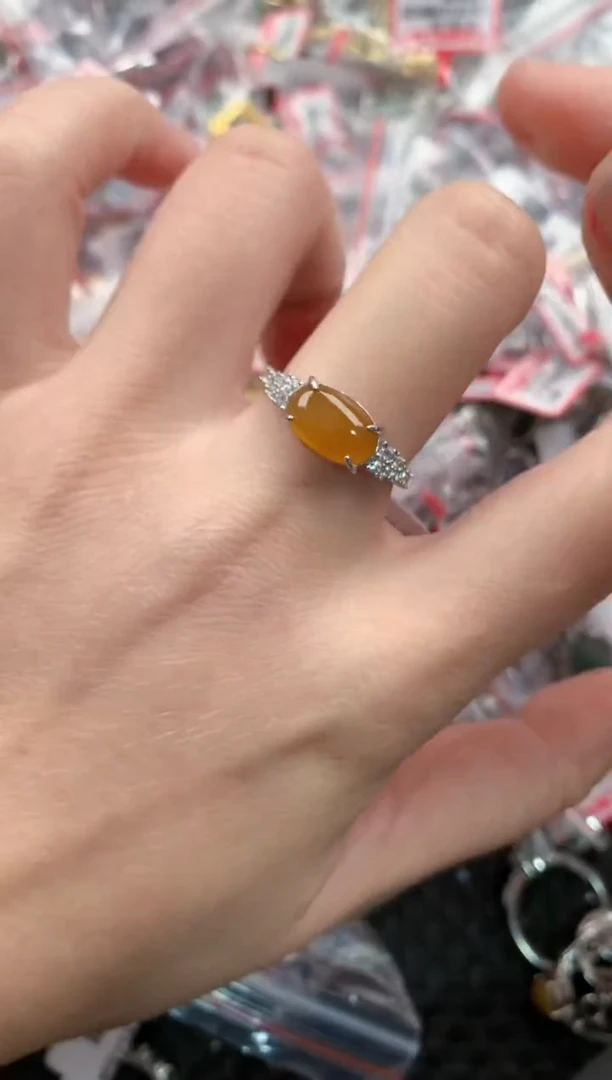 银S925镶嵌戒指翡翠888     2