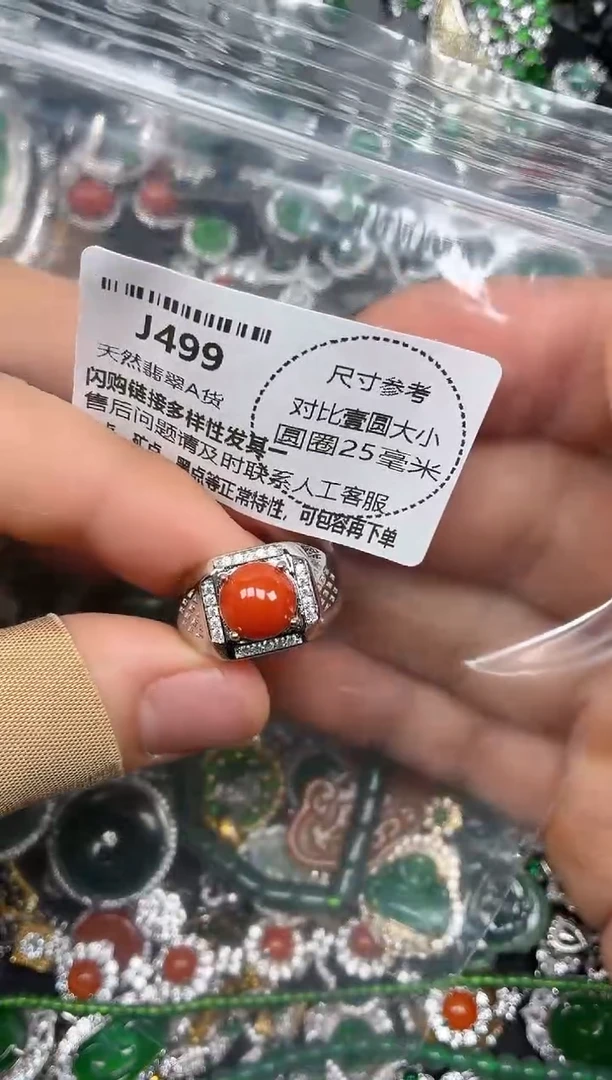 颈饰未镶嵌翡翠J499戒指