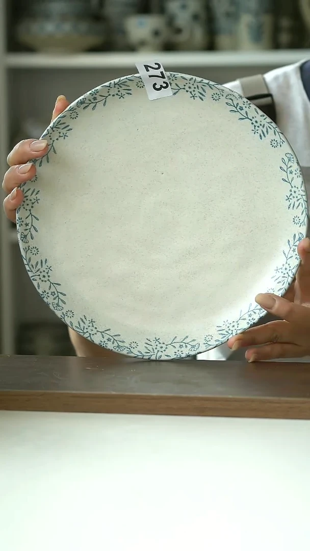 273微瑕Hitable冰湖蓝牛排盘23.5cm@4-2@