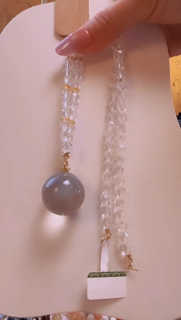 颈饰18K金镶嵌水晶项链约27mm