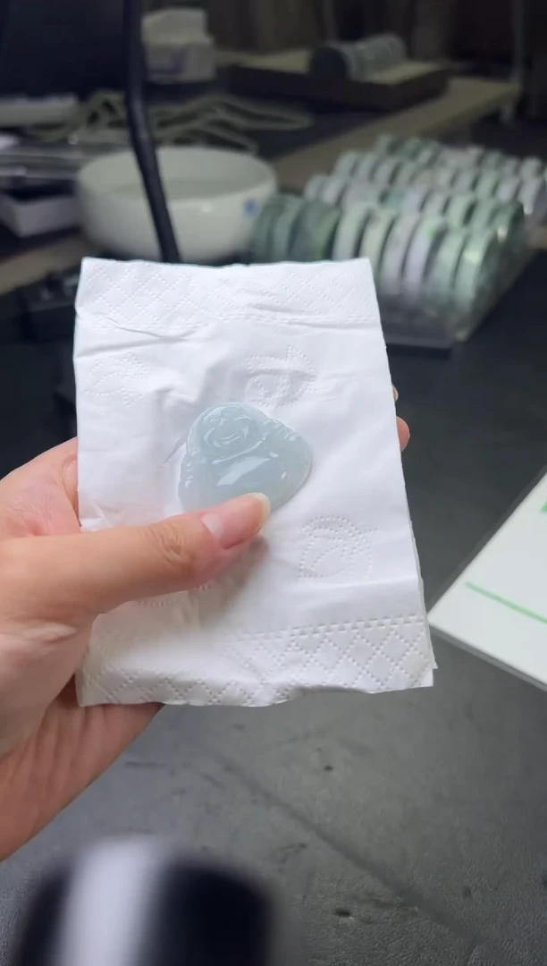 翡翠挂件未镶嵌大佛公FL48@CP多样性发其一配绳