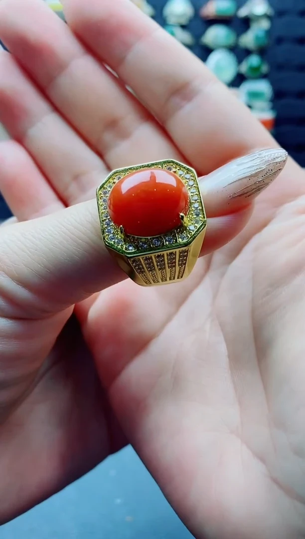 未镶嵌戒指翡翠╭*天然翡翠A货男戒