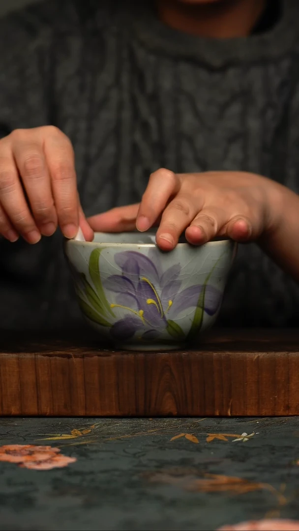 瓷片釉下彩手工手绘同款陶器