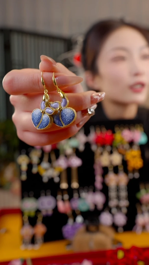 刺绣水**子非遗绒花手工饰品