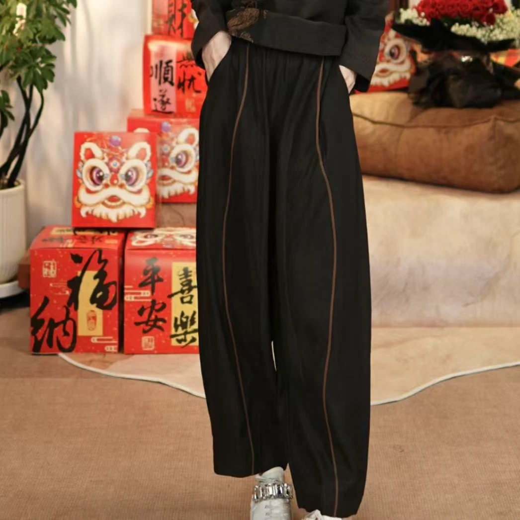 【玉洁定制】新中式秋冬宽松休闲裤子 BQYJ25010076