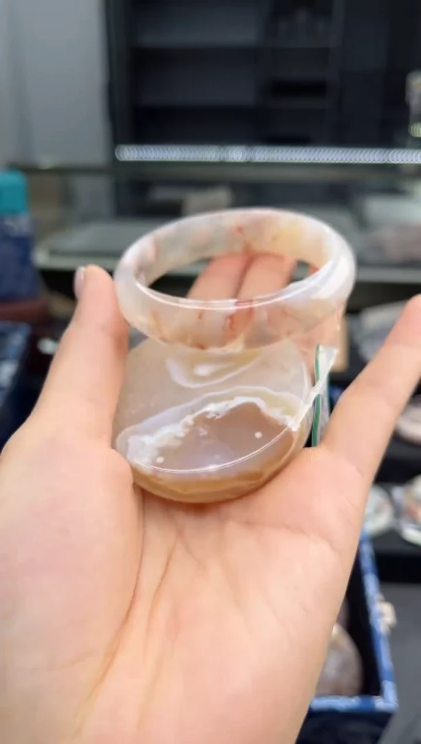 石英质玉手镯未镶嵌54圈口（赠送镯心）3918042