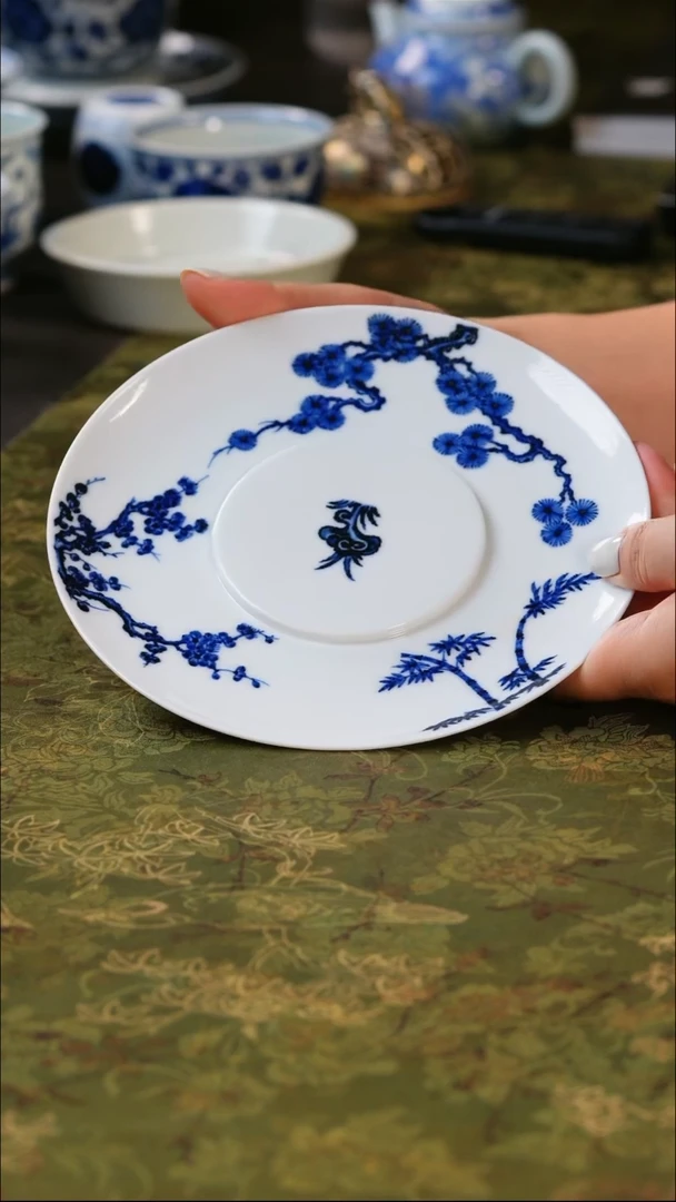其他松风馆青花松竹梅壶承