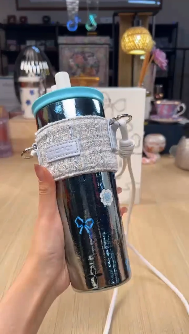 103画廊系列纯钛吸管杯570ml（蓝色）