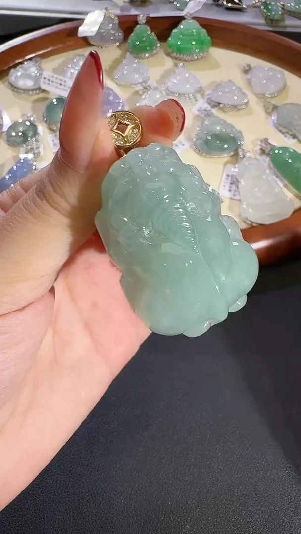 翡翠18K金镶嵌吊坠(不含链)【源头工厂】钻石镶嵌