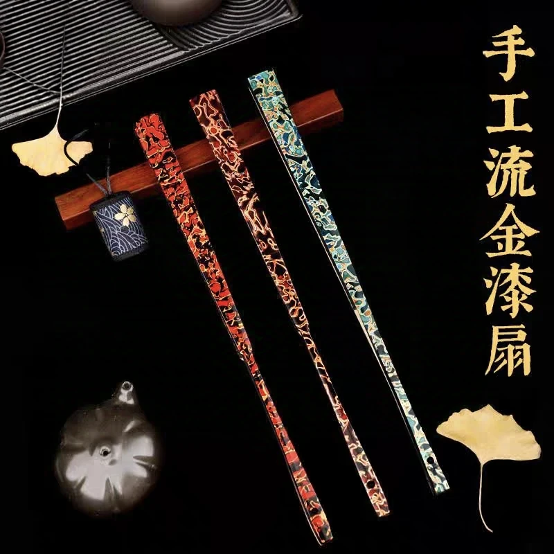 9.5寸手工流金漆扇【3把一组】不挑款