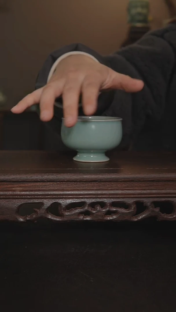 摆件瓷仿古手工高足杯