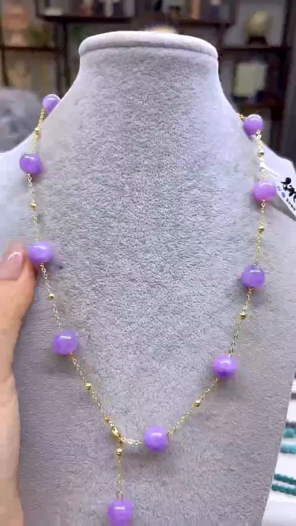 翡翠银S925镀金镶嵌颈饰DIY款X248