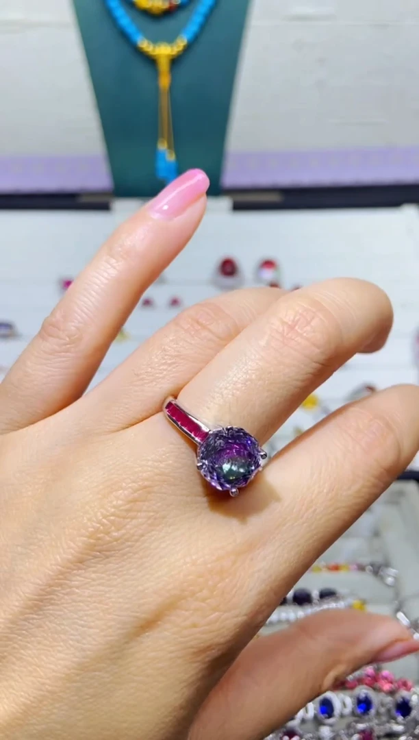 银S925镶嵌耳饰紫晶1