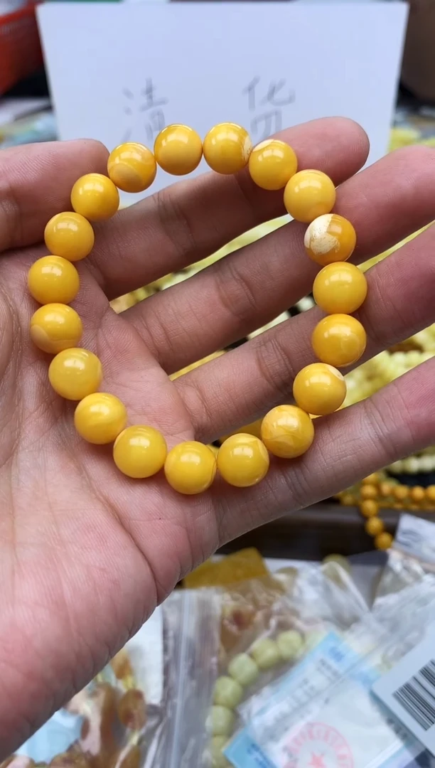 裸石蜜蜡未镶嵌手串