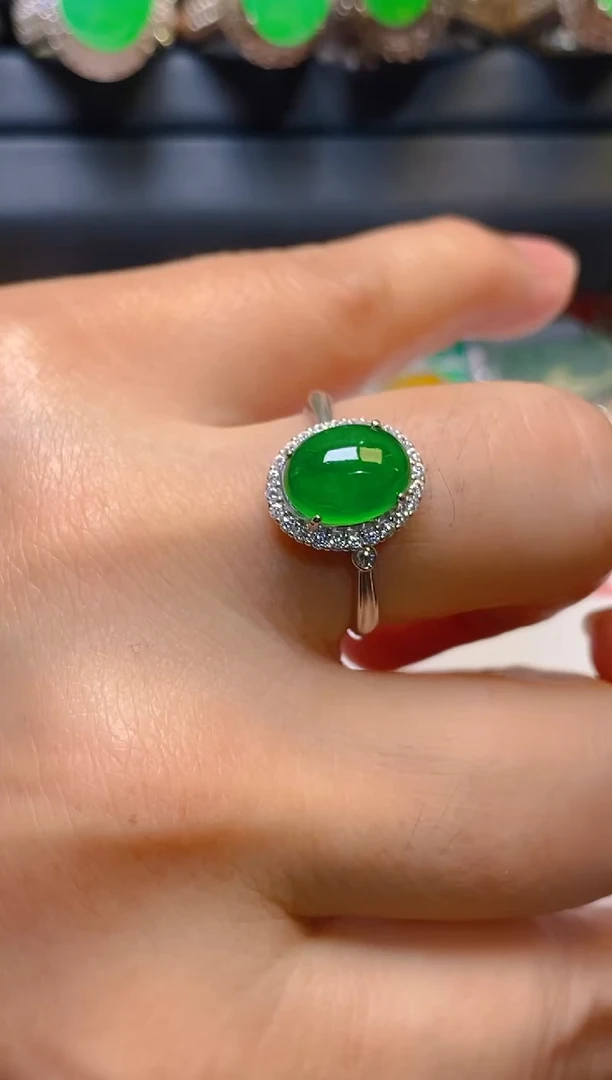 【闪购商品】翡翠耳饰银S925镶嵌天然A货翡翠1