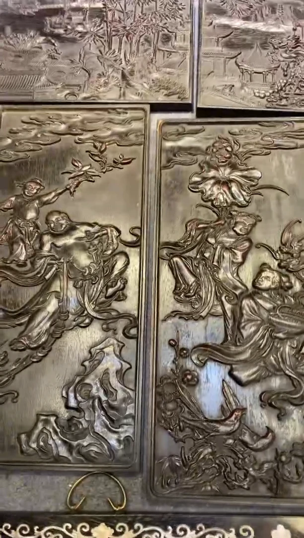 木紫檀拆件雕刻板以直播间实物为准微瑕老物件