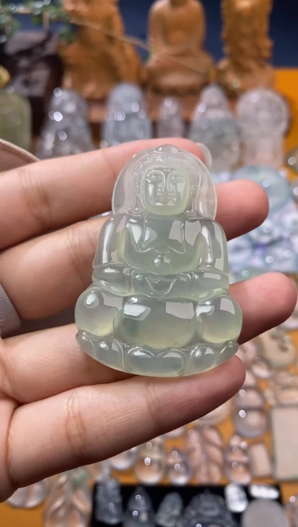 【闪购商品】定制翡翠未镶嵌观音53.2*35.3*5.3