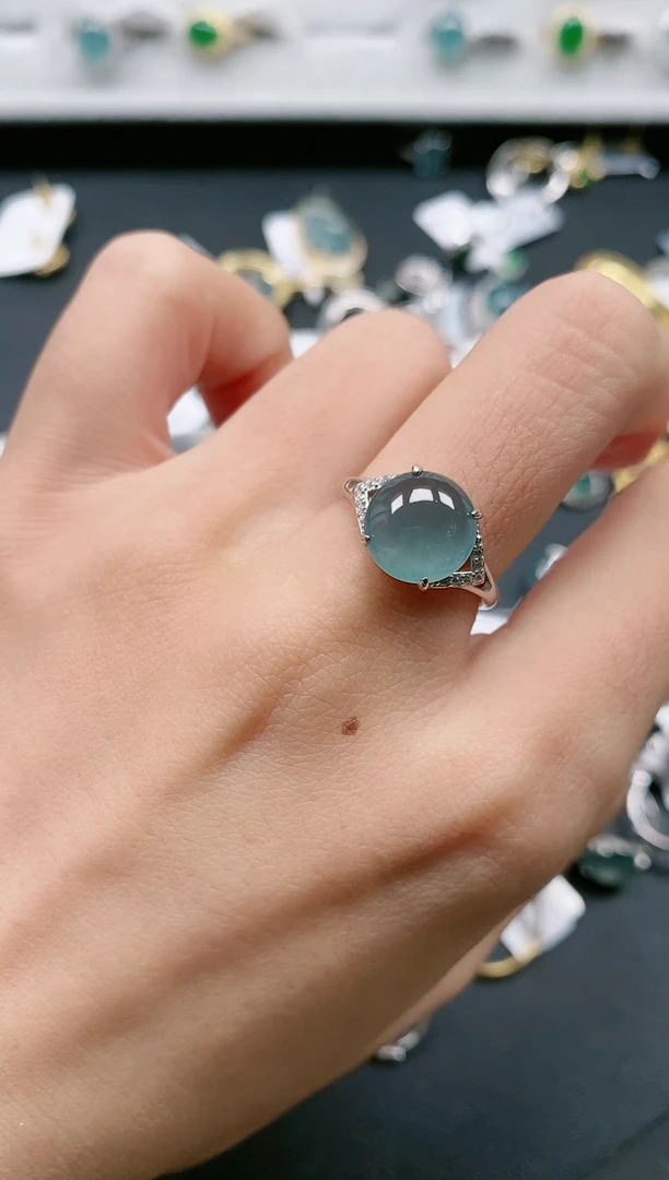 【闪购商品】翡翠戒指银S925镶嵌1111111