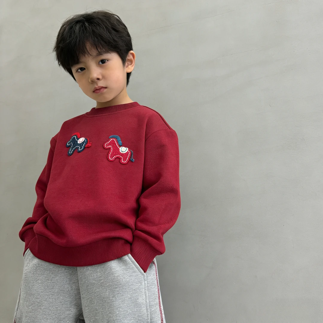 【小马亲子套头纯棉卫衣】春秋季帅气童装章仔韩版运动宽松长袖