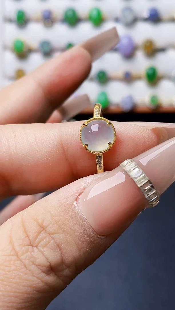 银S925镶嵌戒指翡翠3638