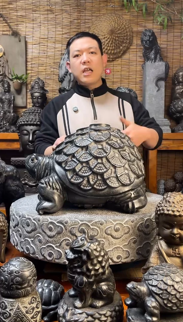 石材40金钱龟天然青石雕刻