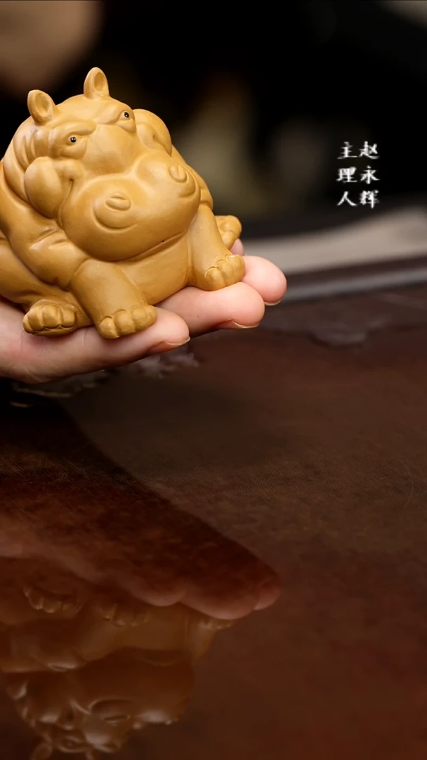 紫砂茶宠小河马。，