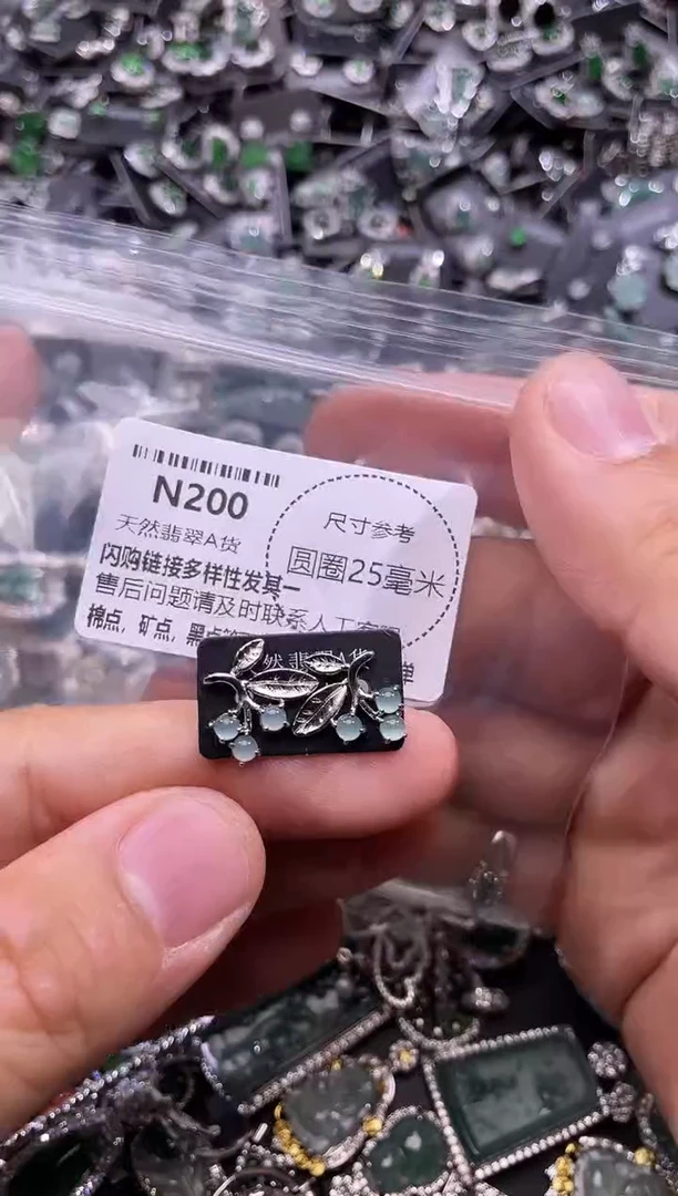 翡翠未镶嵌颈饰N200耳钉
