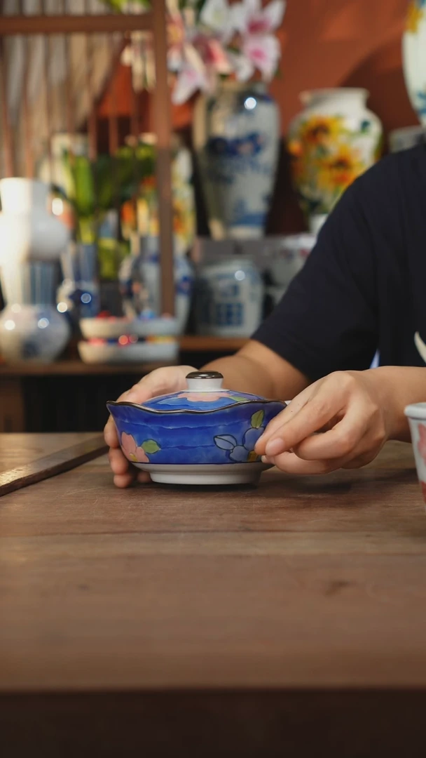 瓷片【简家甄选】景德镇设计师釉下手绘陶瓷餐具