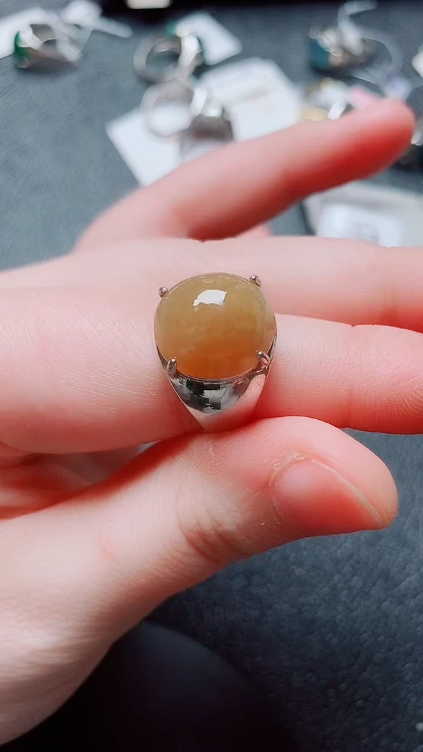 银S925镶嵌戒指翡翠翡翠