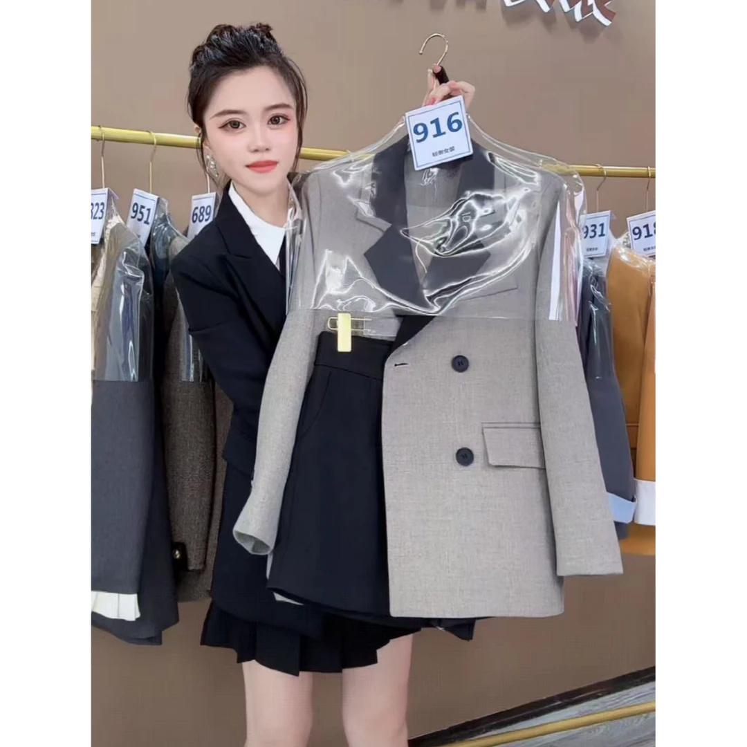 格雷系灰色西装外套女春秋2025新款韩版时尚高级质感西服两件套