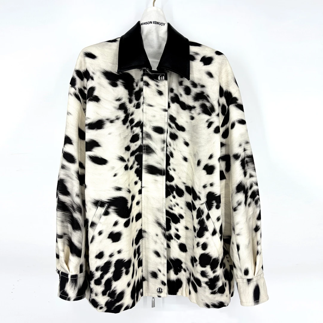 有尾YOUWEI 斑点皮草纹定制印花茄克 Y2325112休闲