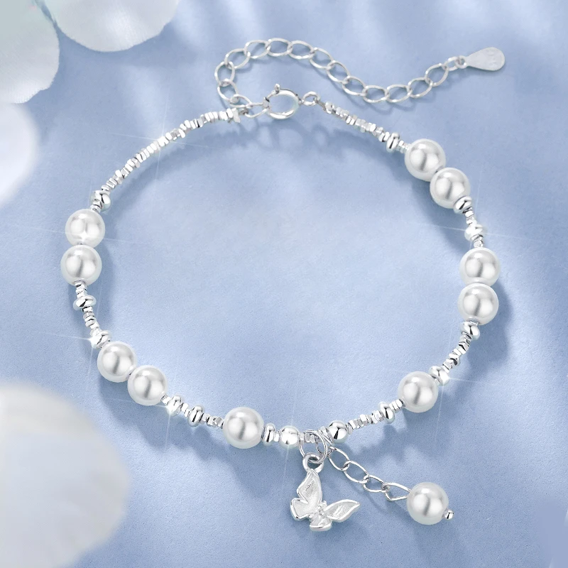 FARCOKO/法蔻 足银手链 蝴蝶碎银手链女轻奢小众情人节礼物送女友