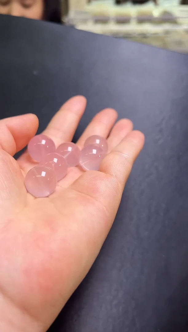 未镶嵌珠宝半成品水晶粉水晶单珠17m+   多样性发一 BB5921