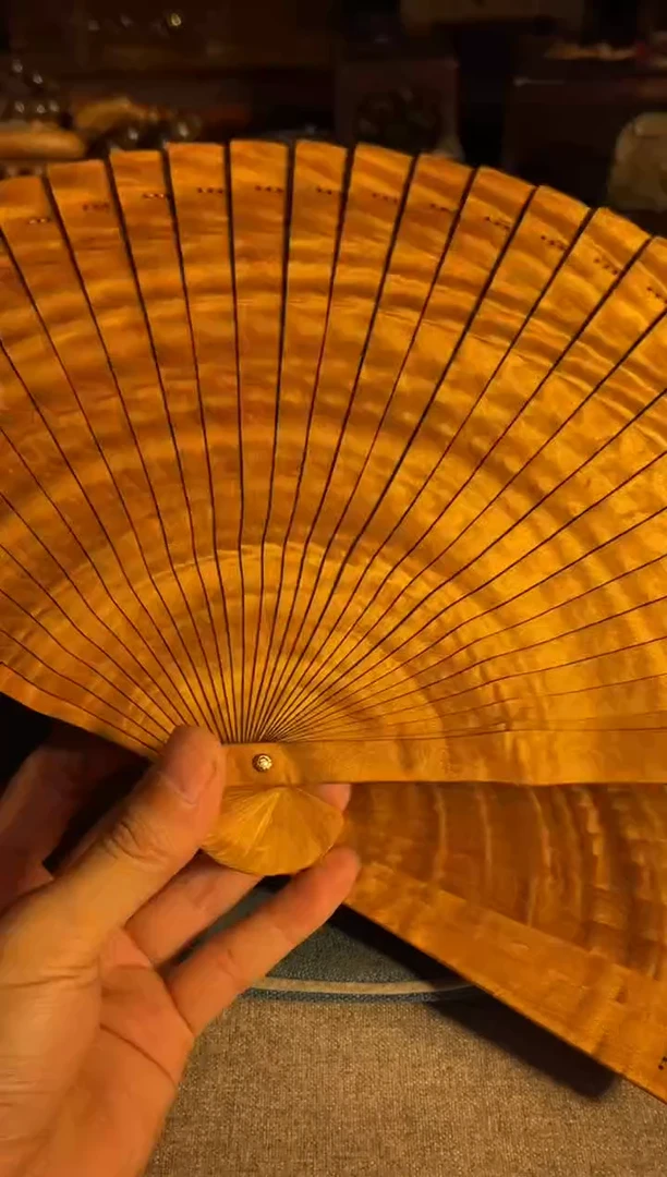 乌木类成套家具金丝楠扇子  11