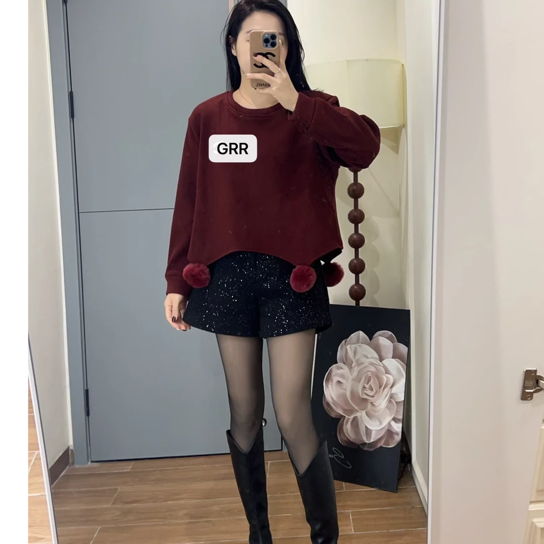 GRR【毛毛球】高级感小香风加绒卫衣