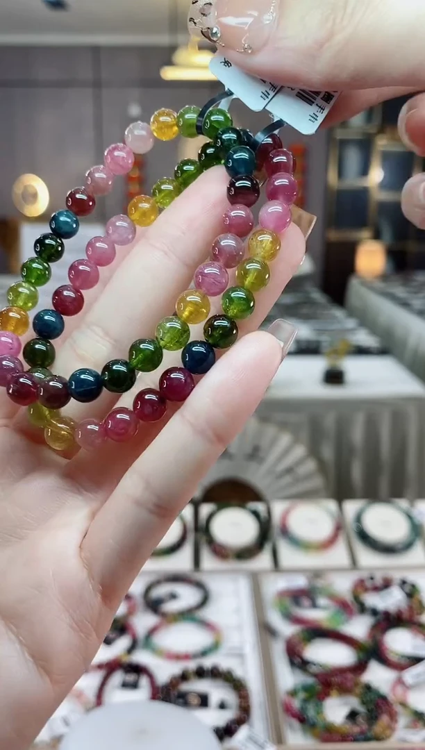 【闪购商品】碧玺单圈手串6mm+未镶嵌一物一证dan多样性发货一条