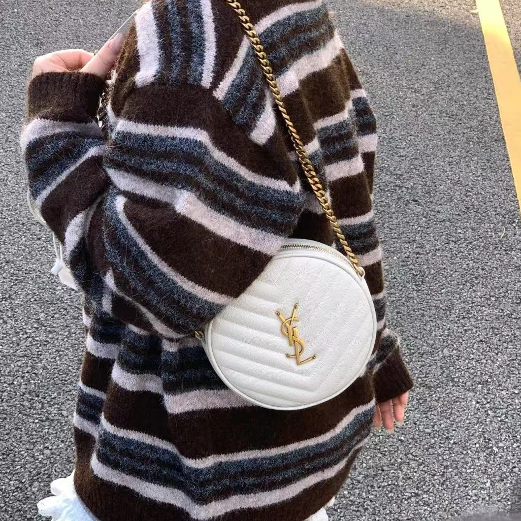 95新 YSL/圣罗兰 坤球奢选 圣罗兰鱼子酱圆饼斜挎包