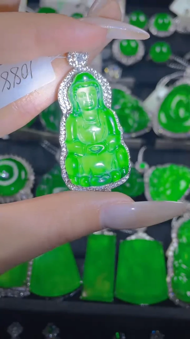 颈饰银S925镶嵌翡翠11