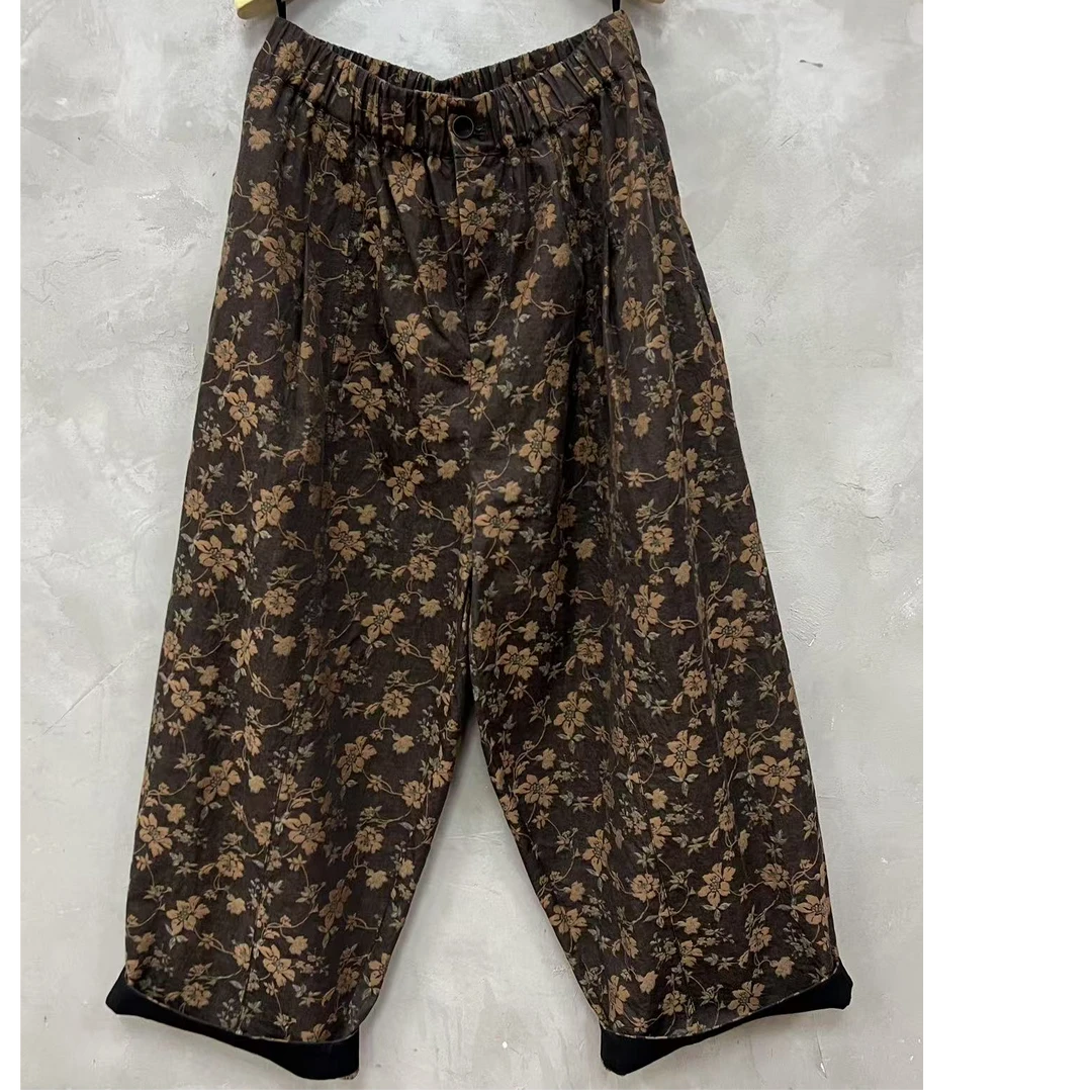 西子分享 7027 古蘭木 提花 复古 百搭【裤子】