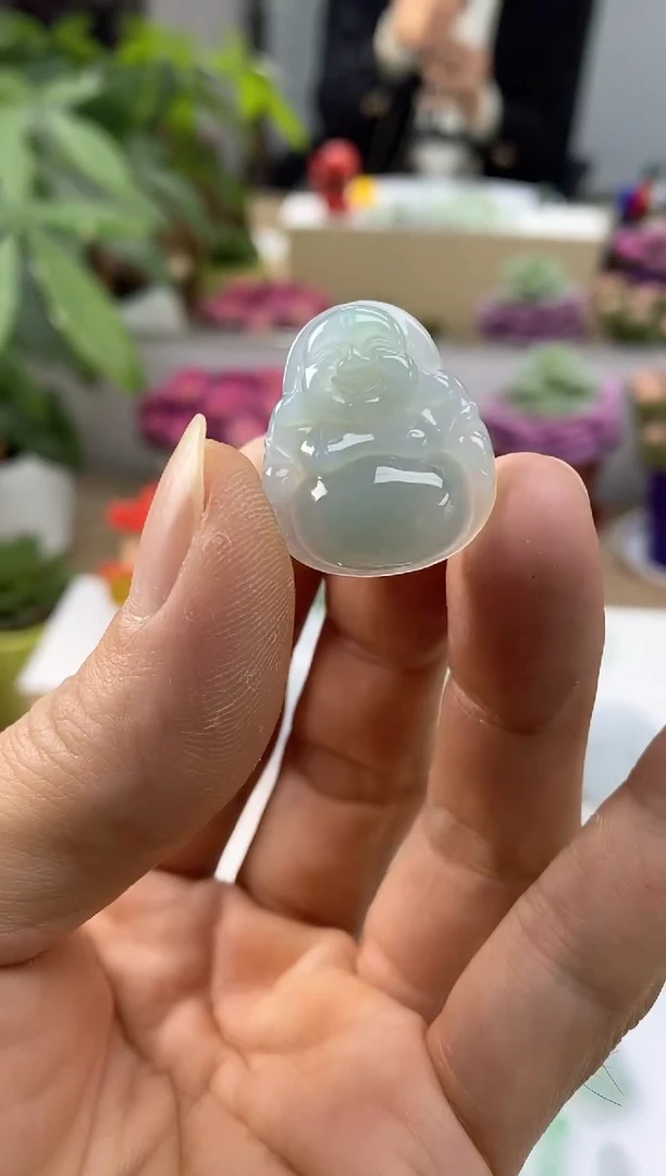 颈饰银S925镶嵌翡翠20天然缅甸翡翠A货佛公