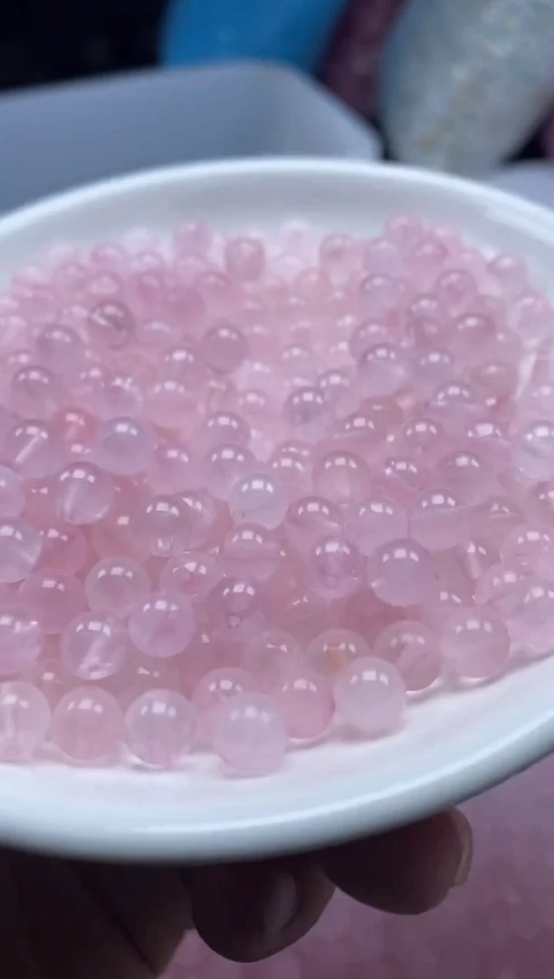 未镶嵌颈饰水晶W934粉水晶6mm*50颗