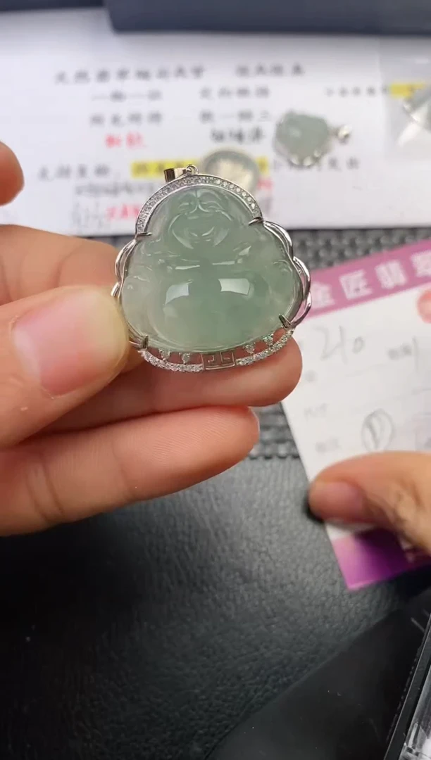 颈饰银S925镶嵌翡翠2****滚挂件